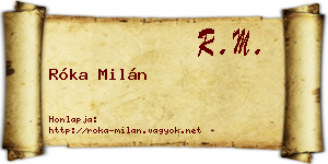 Róka Milán névjegykártya